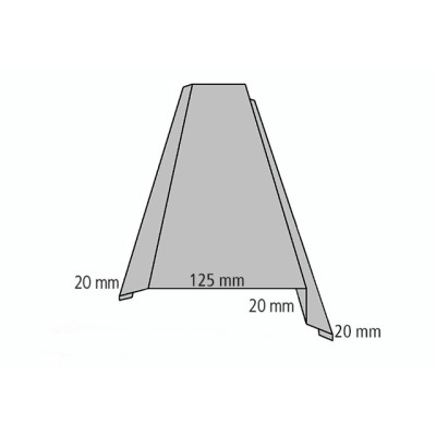 Stålplade Sort Vindskede Type C 250 cm