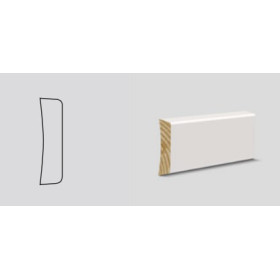 Indfatning Hvidmalet Fyrretræ 14x65 mm pr. m. 20 kr.