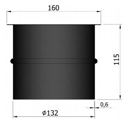 Murbøsning  L:115 mm Indv:132mm Bred kant - 125 mm