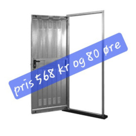 Ståldør 90x200 cm med luft riller galv. Universal Højre/Venstre