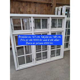 Dannebrogsvinduer med palæ ruder B.167 cm H.148 cm