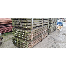 Runde stolper Trykimprægneret ø 100 mm. Længde ca. 270 cm - Pakkesalg