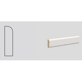 Forkantliste Hvidmalet Fyrretræ 9 X 43mm Enkelt runding pr. m. 18,00 kr.